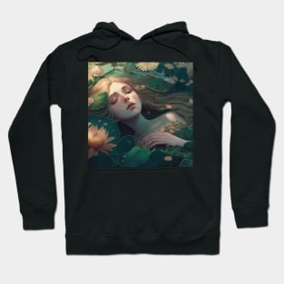 Float away with me - drowning women art Hoodie